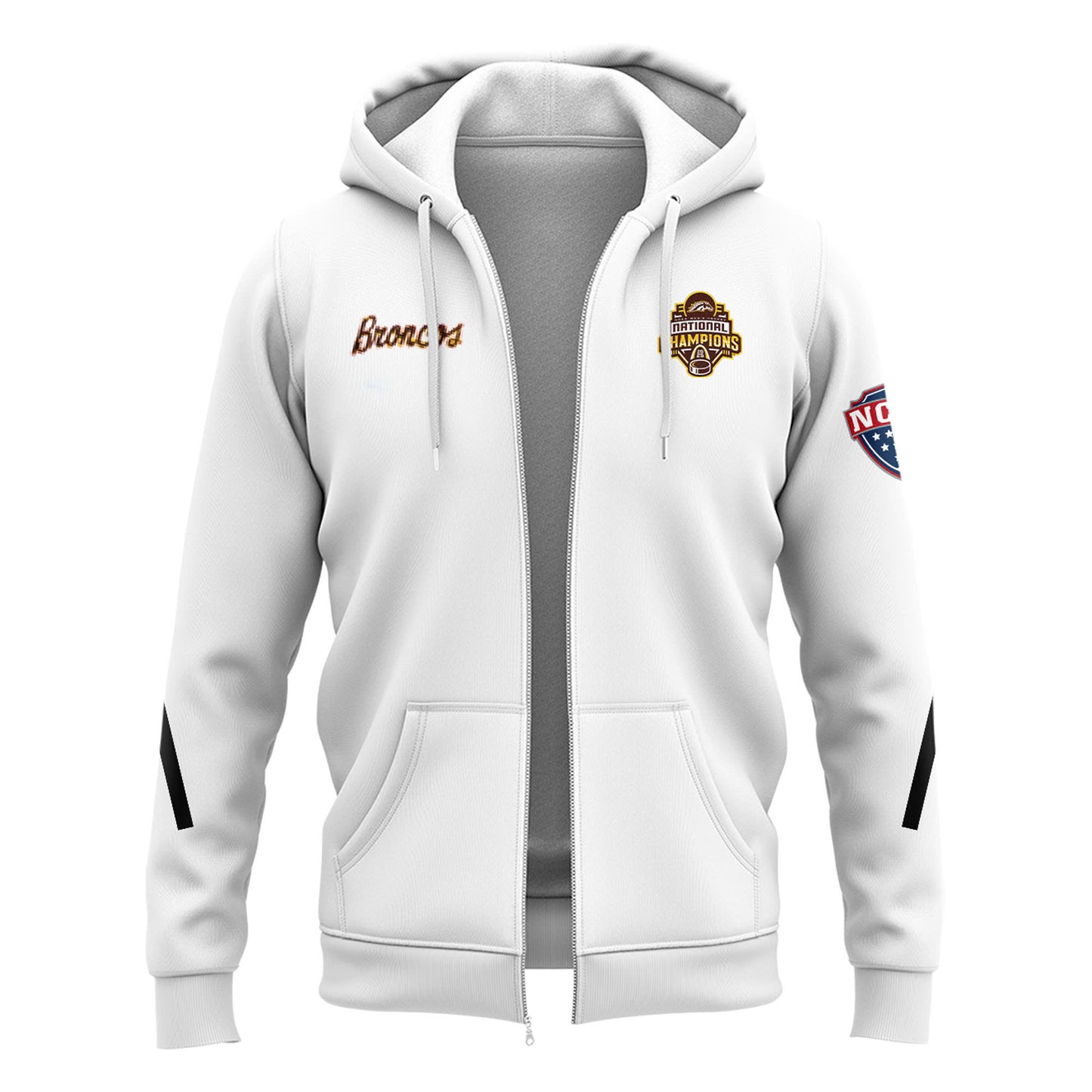 Western Michigan University Broncos Special New National Mens Hockey Champions White Zip Hoodie