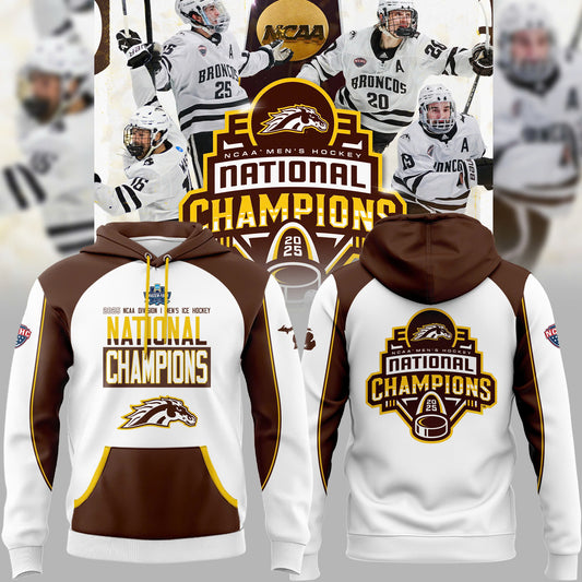 Western Michigan University Broncos Special New National Mens Hockey Champions Hoodie