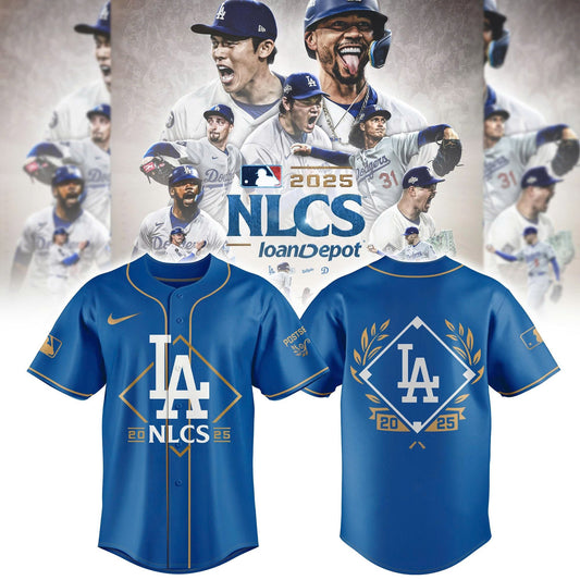 Los Angeles Dodgers Blue National League Division Series Champions Locker Room Baseball Jersey