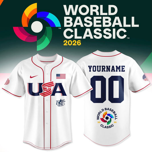USA Baseball Classic Jersey - 2026 World Baseball Classic Uniform - Custom Name and Number