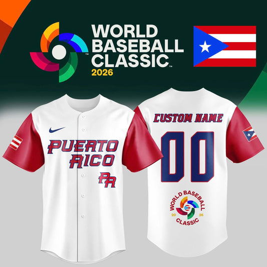 Puerto Rico World Baseball Classic 2026 Edition Jersey - Custom Name and Number