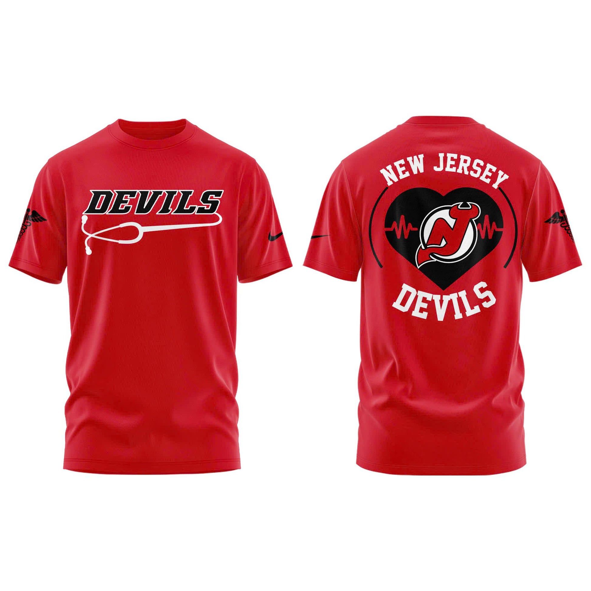 2026 New Jersey Devils Healthcare Appreciation Night Limited Edition T-Shirt, Jogger and Cap Outfit Red