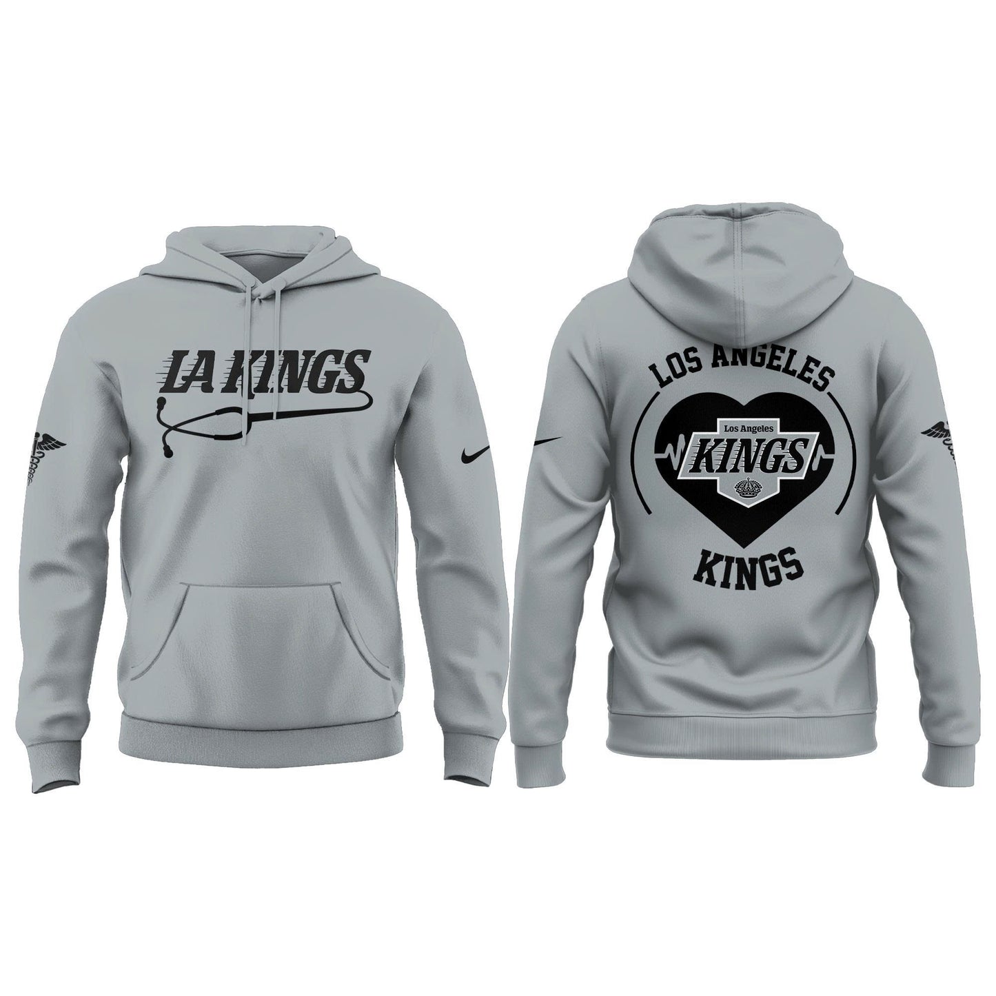 2026 Los Angeles Kings Healthcare Appreciation Night Limited Edition Hoodie, Jogger And Cap Outfit Grey
