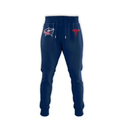 2026 Columbus Blue Jackets Healthcare Appreciation Night Limited Edition Hoodie, Jogger And Cap Outfit Navy Blue