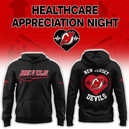 2026 New Jersey Devils Healthcare Appreciation Night Limited Edition Hoodie, Jogger and Cap Outfit Black