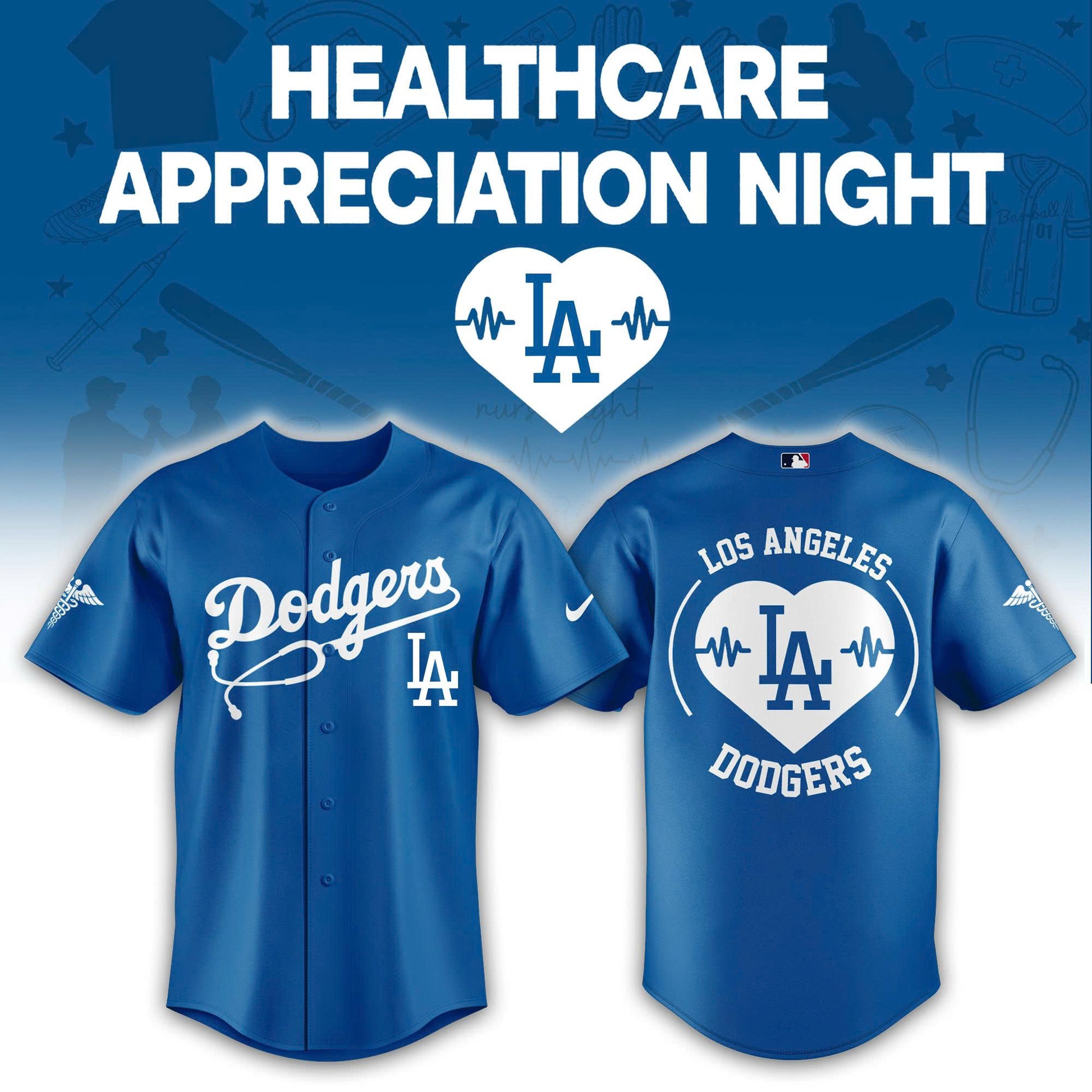 2026 Los Angeles Dodgers Healthcare Appreciation Night Limited Edition Jersey Jogger And Cap Outfit