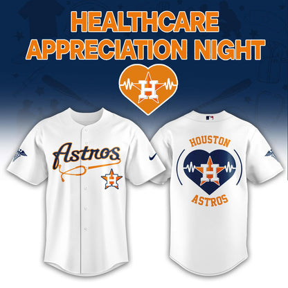 2026 Houston Astros Healthcare Appreciation Night Limited Edition Jersey Jogger And Cap Outfit White