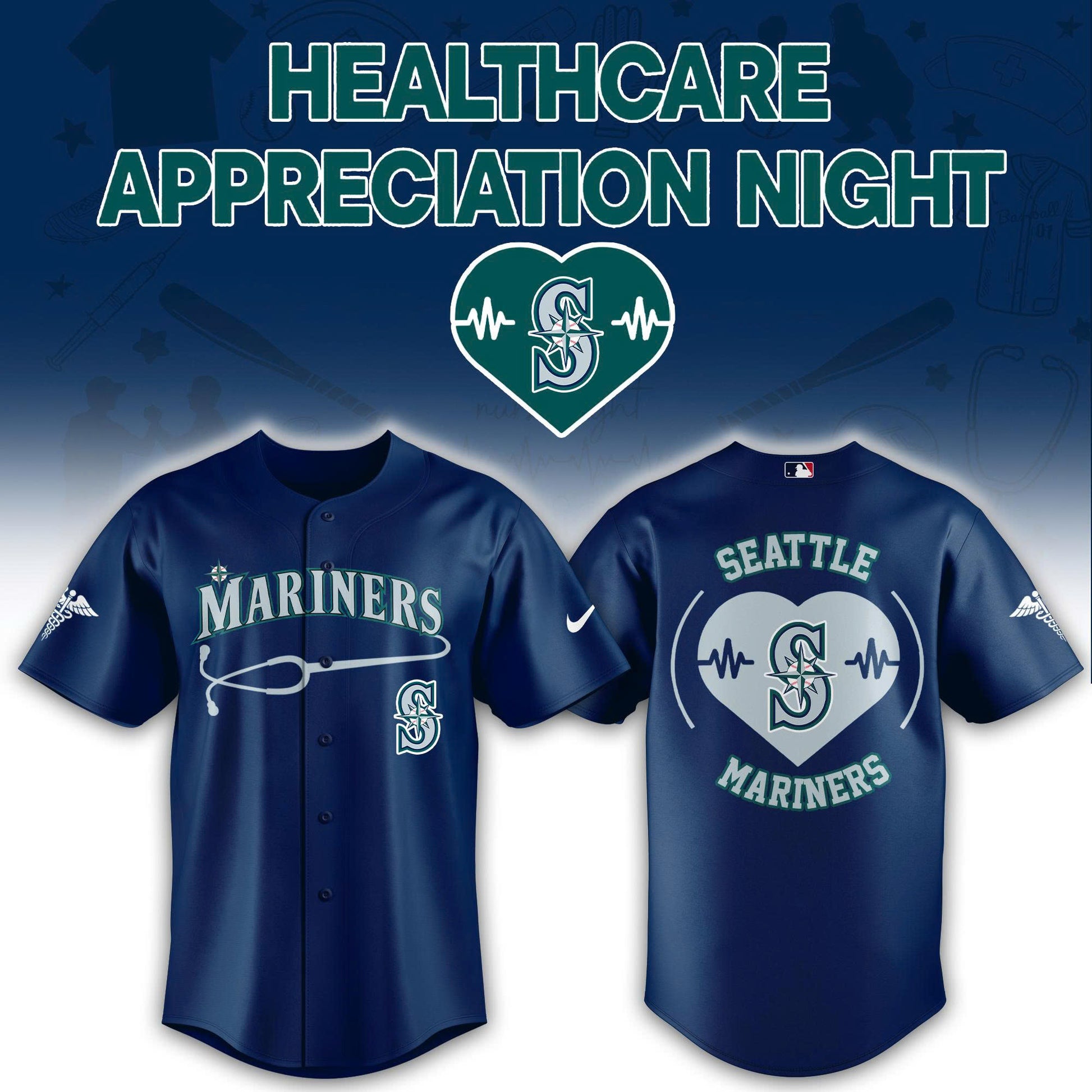 2026 Seattle Mariners Healthcare Appreciation Night Limited Edition Jersey Jogger And Cap Outfit