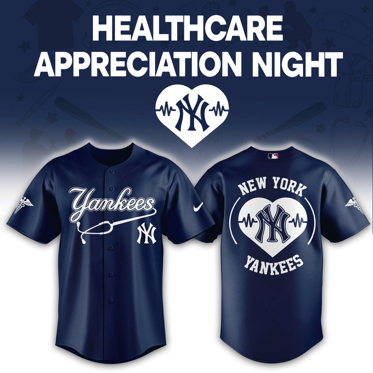 2026 New York Yankees Healthcare Appreciation Night Limited Edition Jersey, Jogger And Cap Outfit