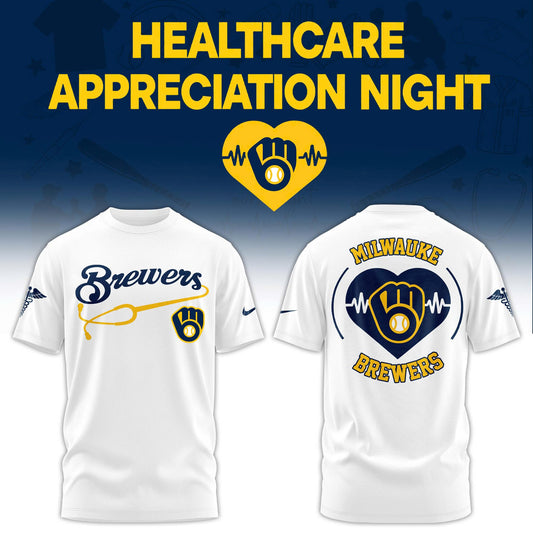 2026 Milwaukee Brewers Healthcare Appreciation Night Limited Edition T-Shirt Jogger And Cap White Outfit