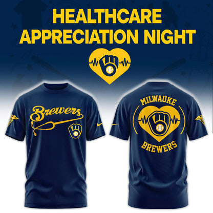 2026 Milwaukee Brewers Healthcare Appreciation Night Limited Edition T-Shirt Jogger And Cap Navy Blue Outfit