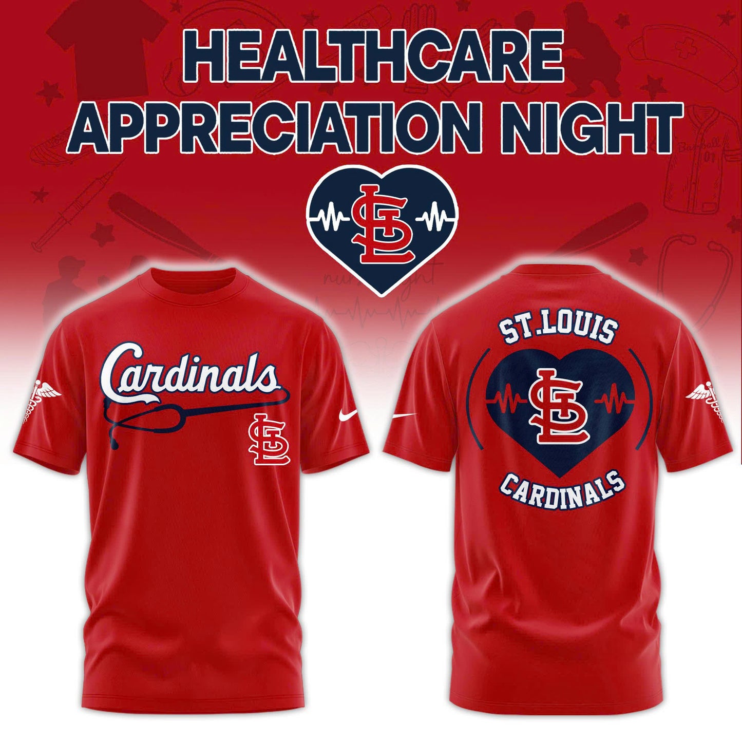 2026 St.Louis Cardinals Healthcare Appreciation Night Limited Edition T-Shirt Jogger And Cap Outfit