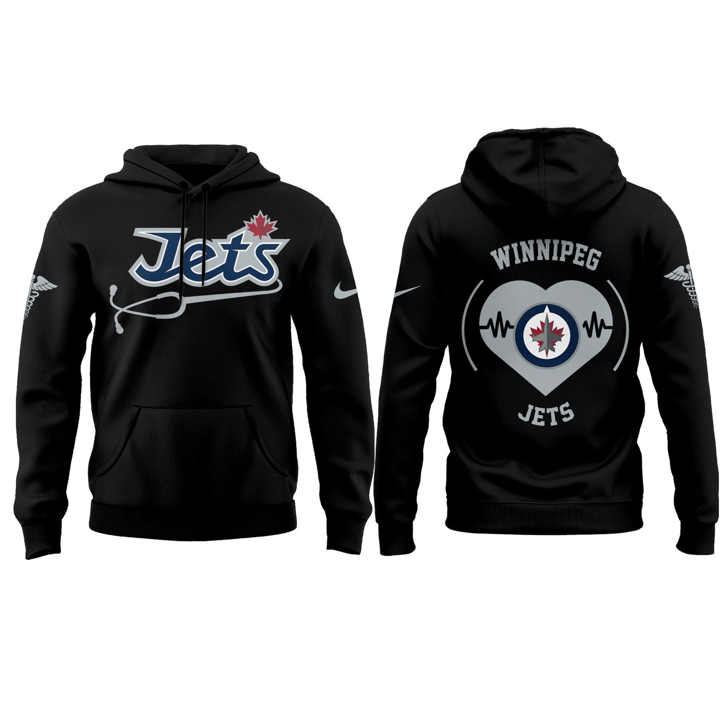 2026 Winnipeg Jets Healthcare Appreciation Night Limited Edition Hoodie, Jogger and Cap Outfit - Black
