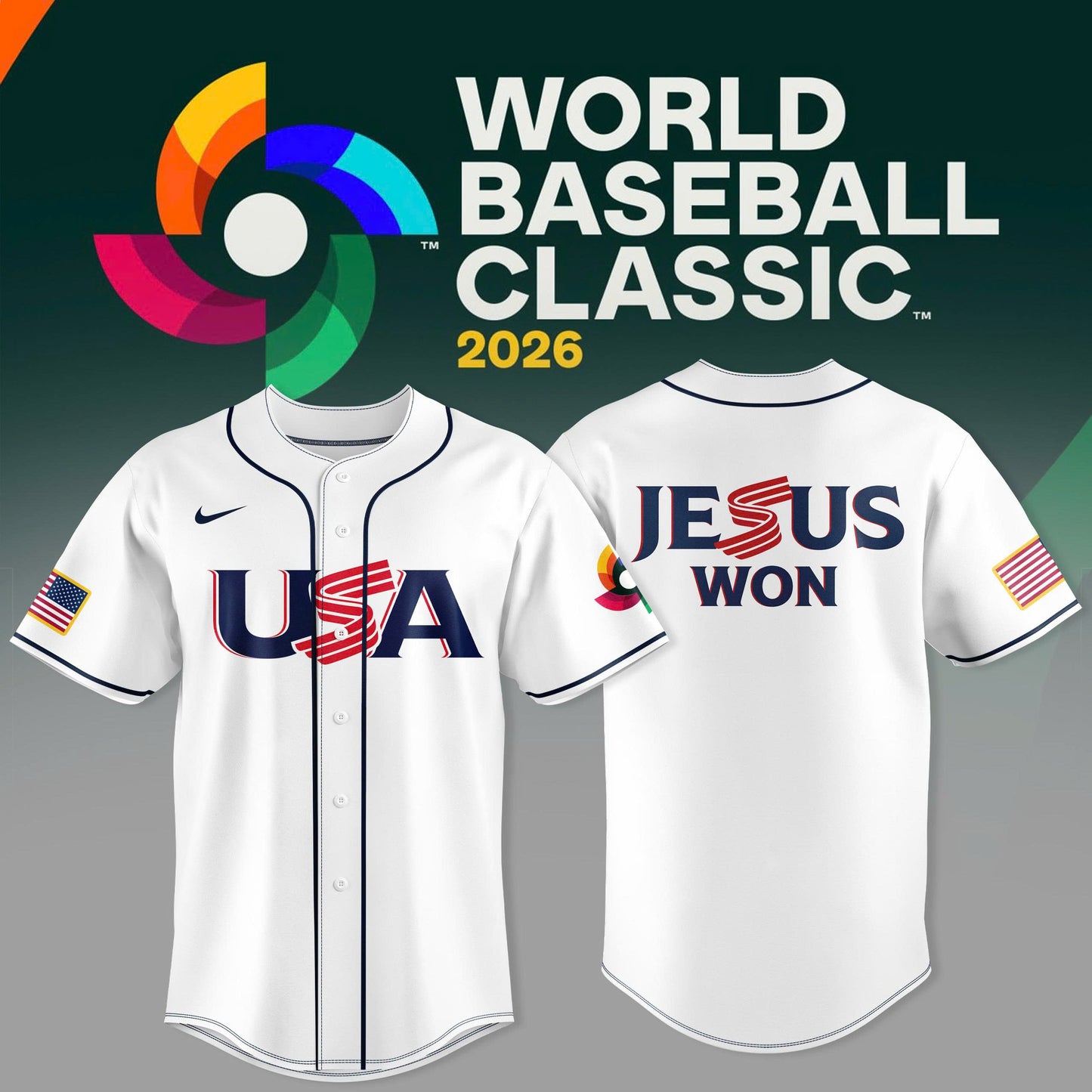 USA Baseball JESUS Won Uniform - 2026 World Baseball Classic Jersey