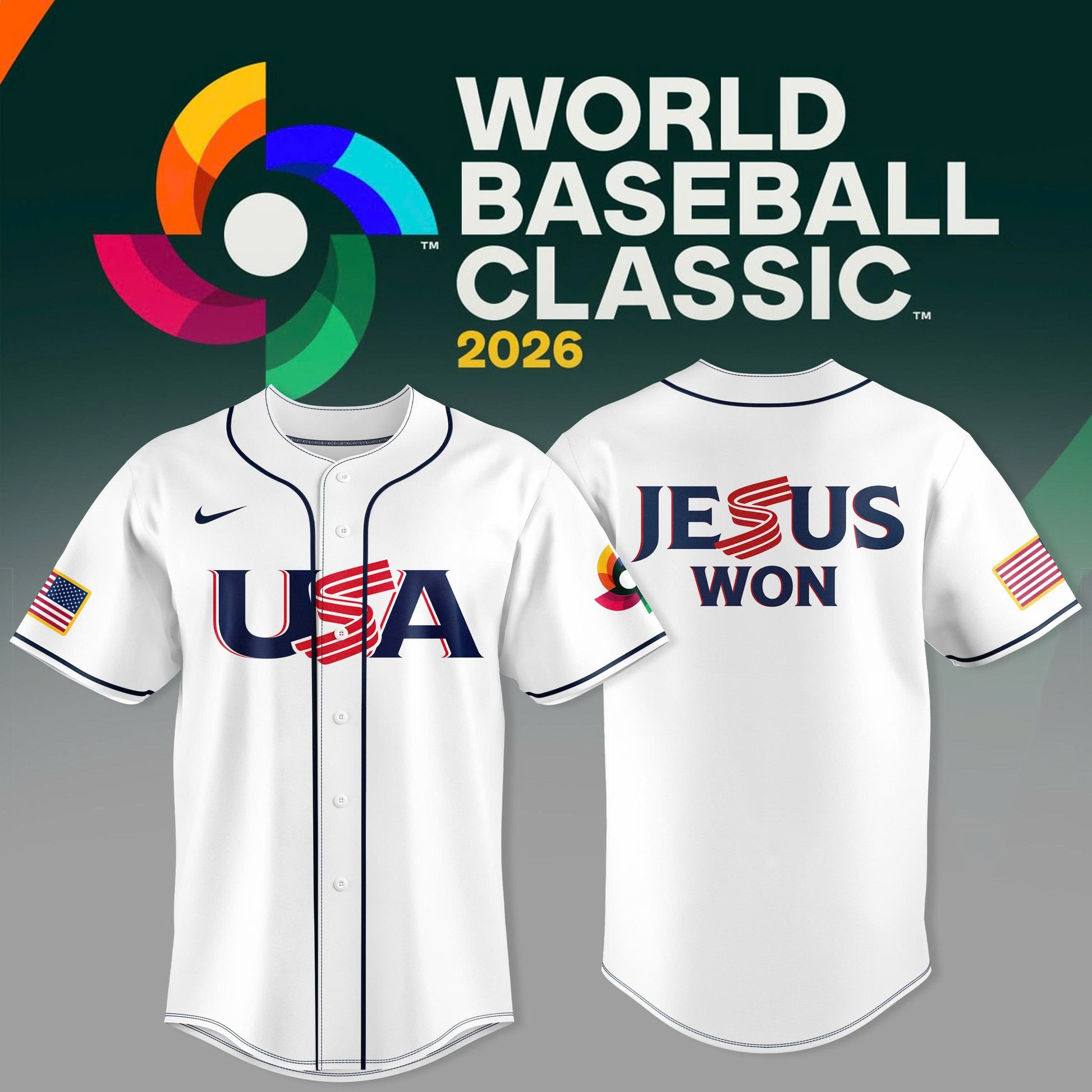 USA Baseball JESUS Won Uniform - 2026 World Baseball Classic Jersey
