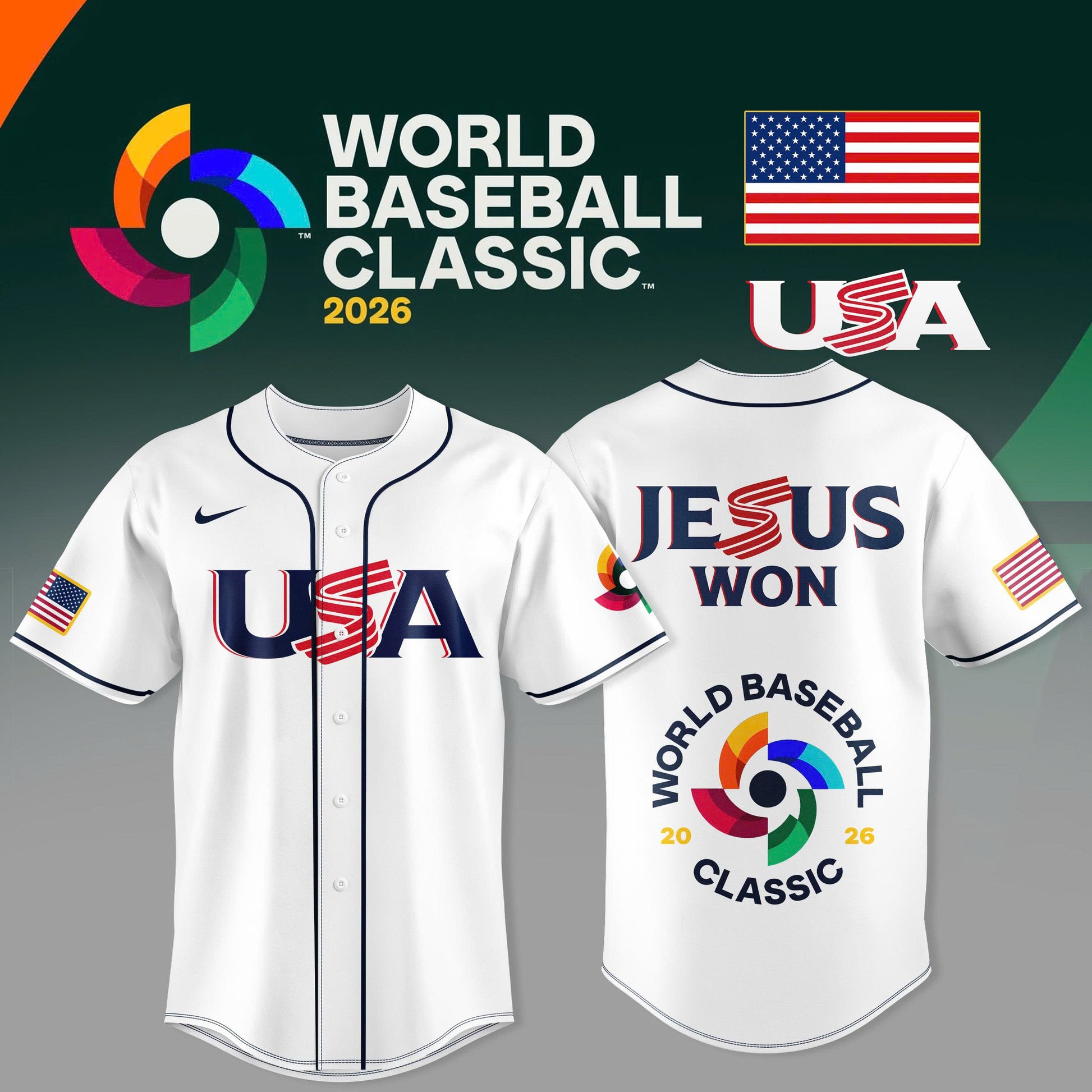 USA Baseball JESUS Won Uniform - 2026 World Baseball Classic Jersey