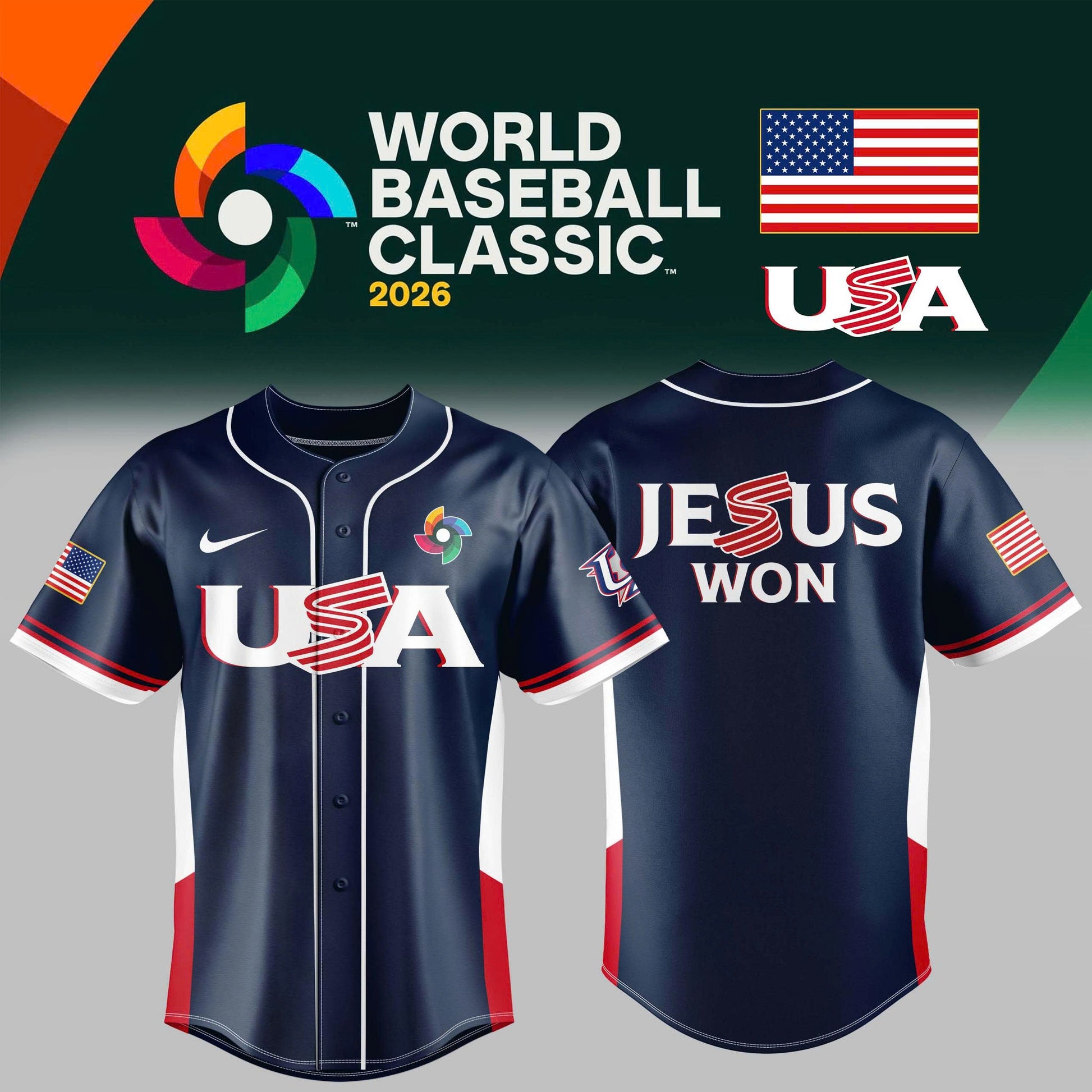 USA Baseball JESUS Won Uniform - 2026 World Baseball Classic Jersey