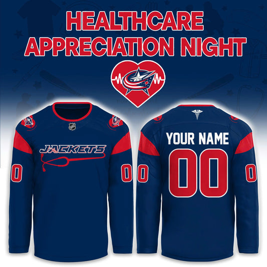 2026 Columbus Blue Jackets Healthcare Appreciation Night Hockey Limited Edition Jersey