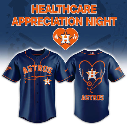 2026 Houston Astros Healthcare Appreciation Night Limited Edition Jersey Jogger And Cap Outfit Blue