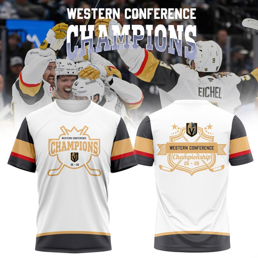 Vegas Golden Knights - Western Conference Champions 25–26 Hockey Tee | AR22