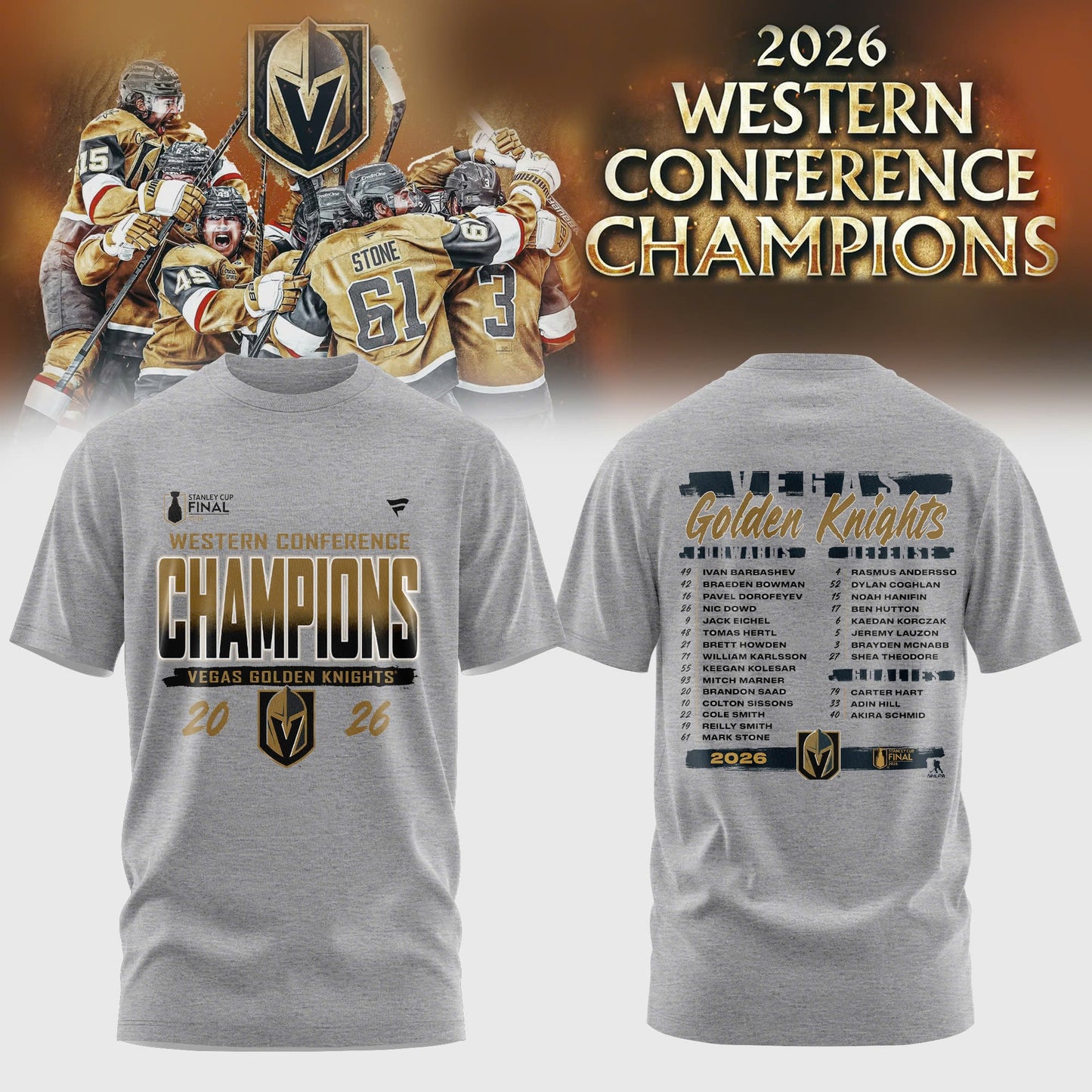 Vegas Golden Knights - Western Conference Champions 2026 Edition Tee | VJ27