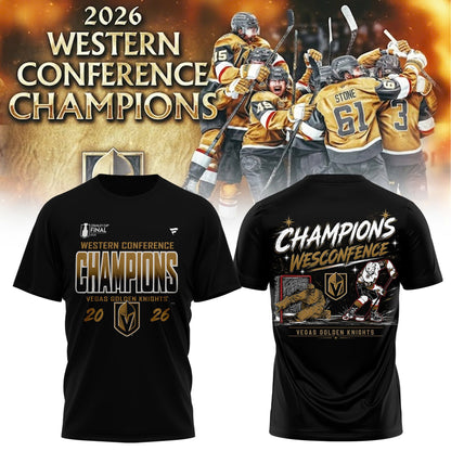 Vegas Golden Knights - Western Conference Champions 25–26 Hockey Tee | LR41
