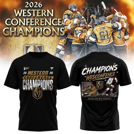 Vegas Golden Knights - Western Conference Champions 25–26 Hockey Tee | AA25