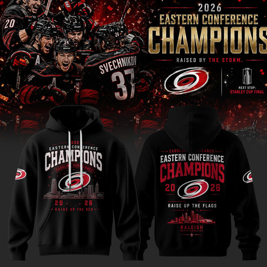 2026 Eastern Conference Champions Celebration Hoodie - Carolina Hurricanes Keepsake Fan Apparel