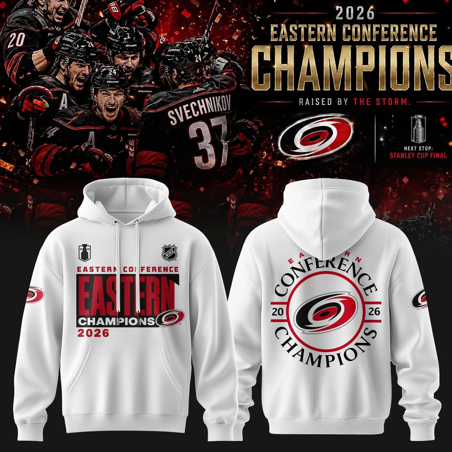 2026 Eastern Conference Champions Commemorative Hoodie - Carolina Hurricanes Limited Edition