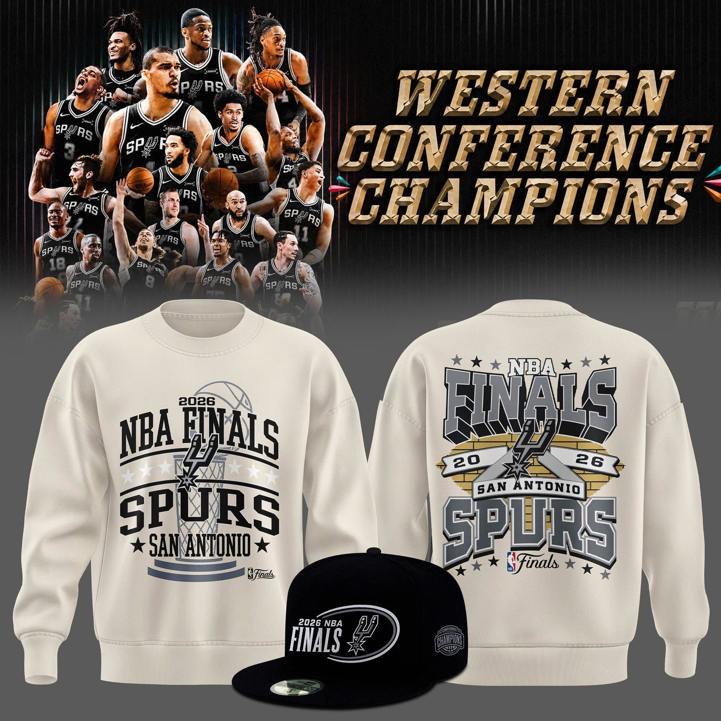 San Antonio Spurs - 2026 Western Conference Champions Sweater | ET64