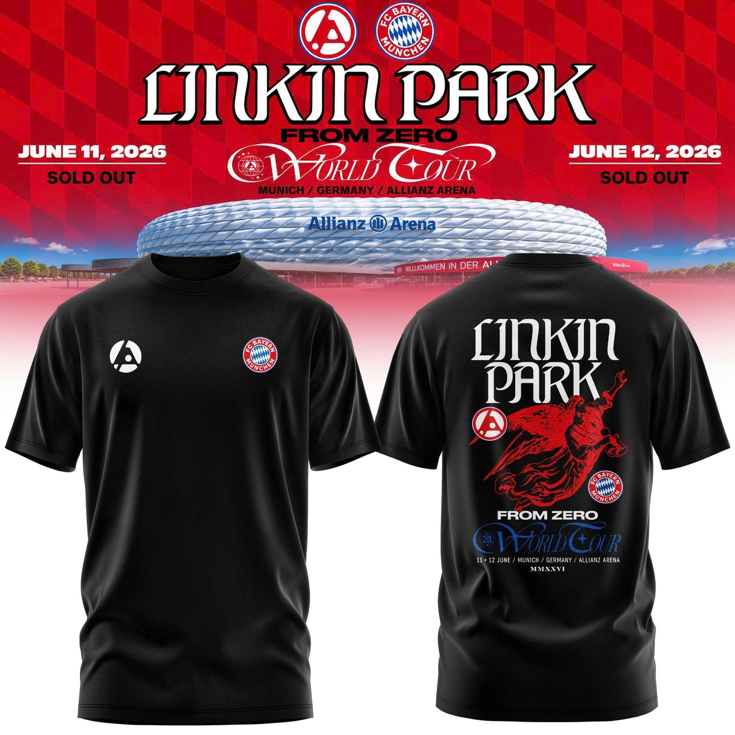 Linkin Park x Bayern Munich Graphic Shirt for Music and Football Fans | XJ54